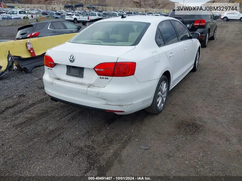 2011 Volkswagen Jetta 2.5L Se VIN: 3VWDX7AJ0BM329744 Lot: 40491407