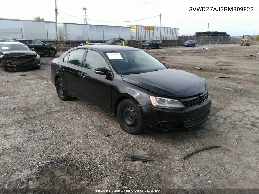 3VWDZ7AJ3BM309823 2011 Volkswagen Jetta 2.5L Se