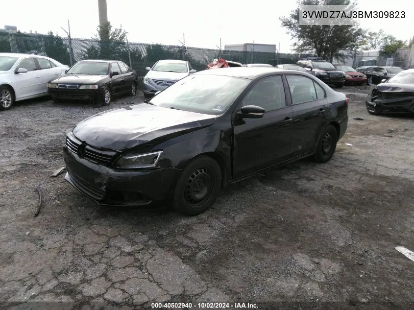 3VWDZ7AJ3BM309823 2011 Volkswagen Jetta 2.5L Se