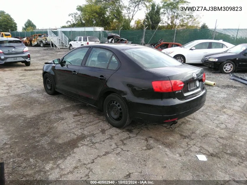 3VWDZ7AJ3BM309823 2011 Volkswagen Jetta 2.5L Se