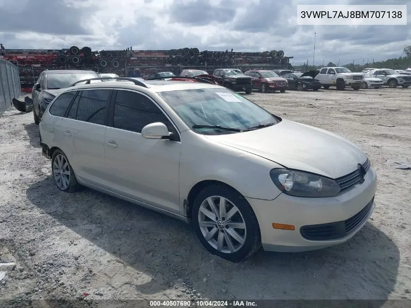 2011 Volkswagen Jetta Sportwagen 2.0L Tdi VIN: 3VWPL7AJ8BM707138 Lot: 40507690