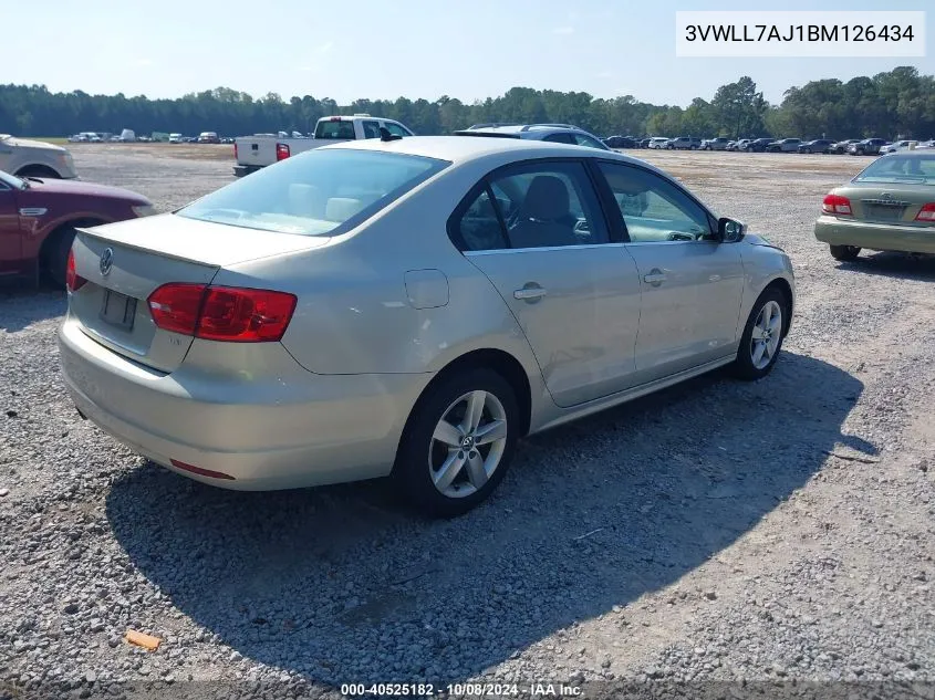 2011 Volkswagen Jetta Tdi VIN: 3VWLL7AJ1BM126434 Lot: 40525182