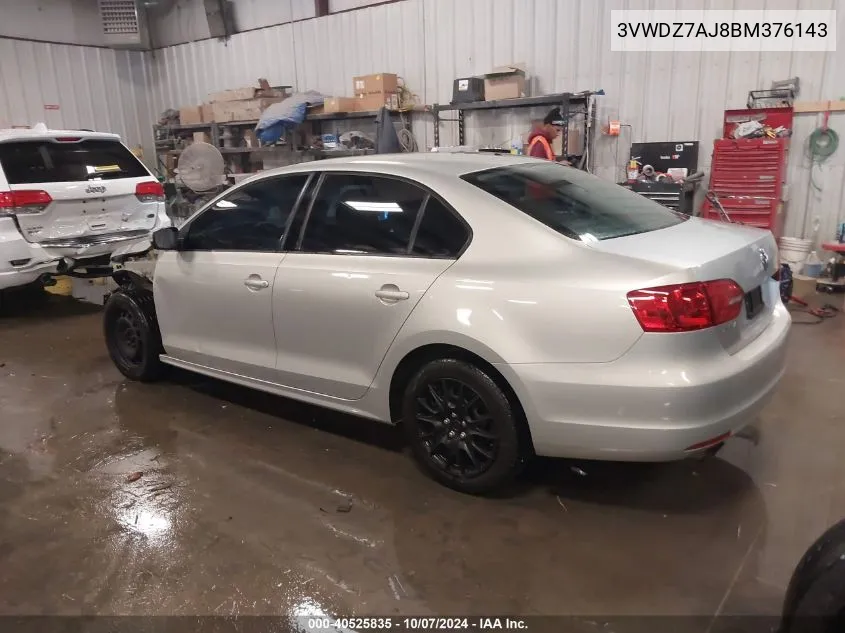 2011 Volkswagen Jetta 2.5L Se VIN: 3VWDZ7AJ8BM376143 Lot: 40525835