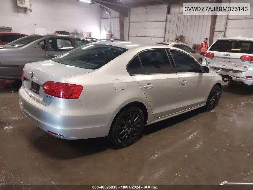 3VWDZ7AJ8BM376143 2011 Volkswagen Jetta 2.5L Se