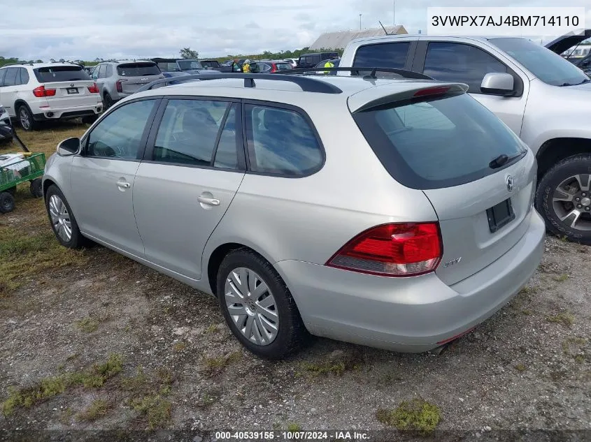 2011 Volkswagen Jetta S/Se VIN: 3VWPX7AJ4BM714110 Lot: 40539155