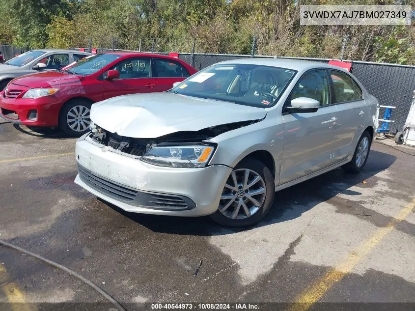 2011 Volkswagen Jetta 2.5L Se VIN: 3VWDX7AJ7BM027349 Lot: 40544973