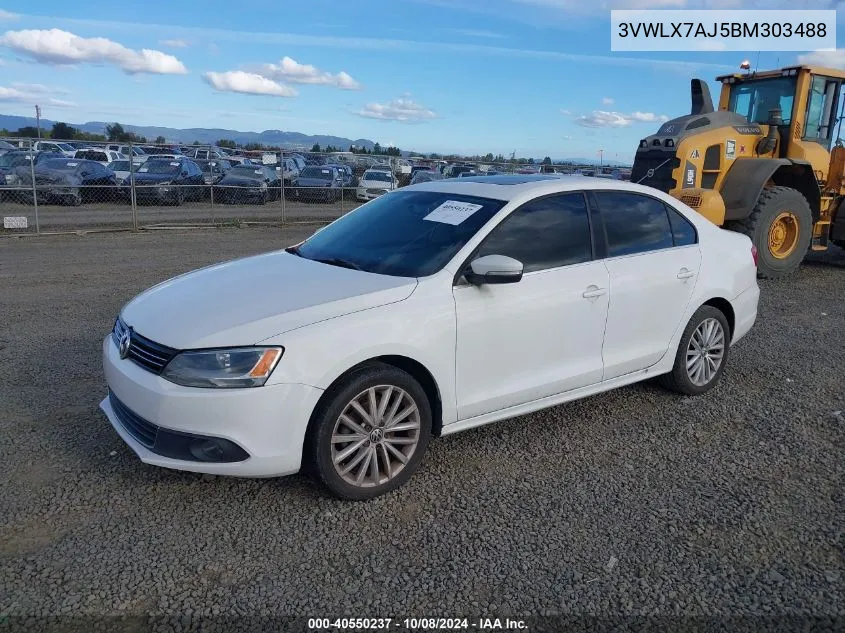 3VWLX7AJ5BM303488 2011 Volkswagen Jetta 2.5L Sel