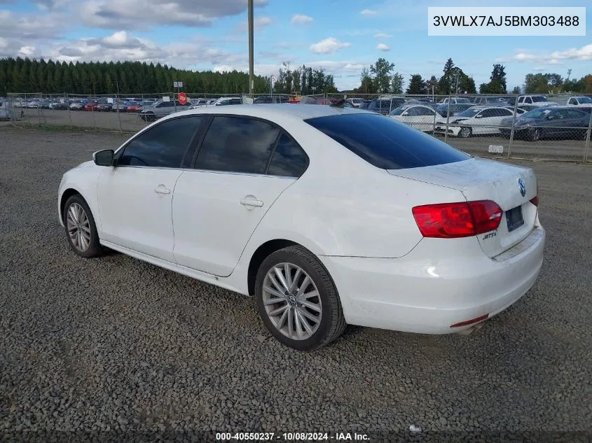 3VWLX7AJ5BM303488 2011 Volkswagen Jetta 2.5L Sel