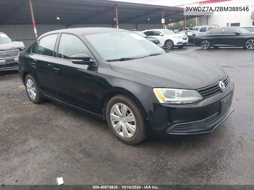 2011 Volkswagen Jetta 2.5L Se VIN: 3VWDZ7AJ2BM388546 Lot: 40574935