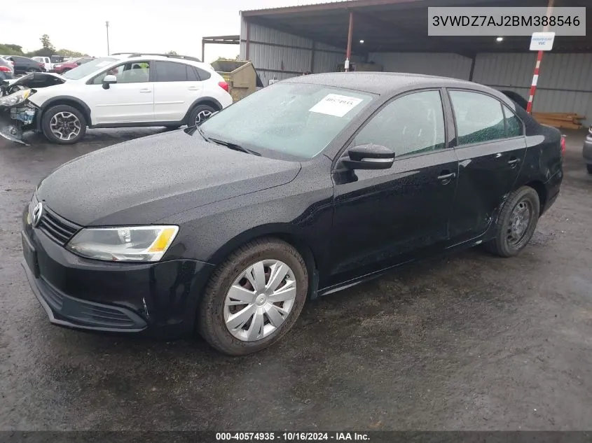 2011 Volkswagen Jetta 2.5L Se VIN: 3VWDZ7AJ2BM388546 Lot: 40574935