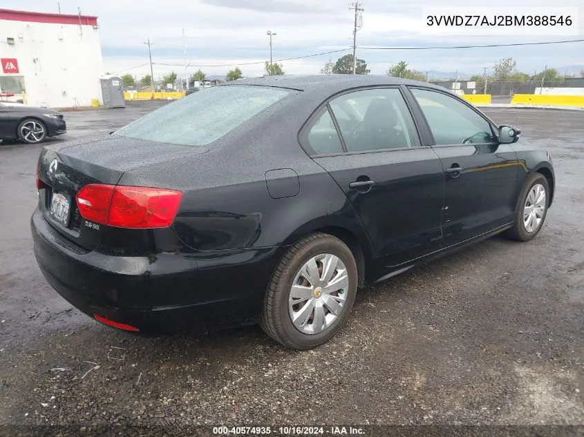 2011 Volkswagen Jetta 2.5L Se VIN: 3VWDZ7AJ2BM388546 Lot: 40574935