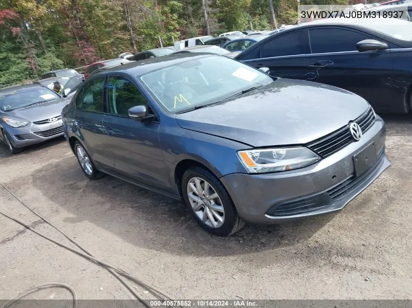 2011 Volkswagen Jetta 2.5L Se VIN: 3VWDX7AJ0BM318937 Lot: 40575852