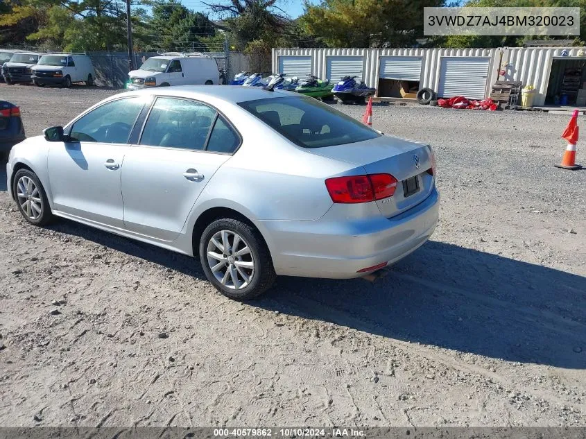 2011 Volkswagen Jetta 2.5L Se VIN: 3VWDZ7AJ4BM320023 Lot: 40579862