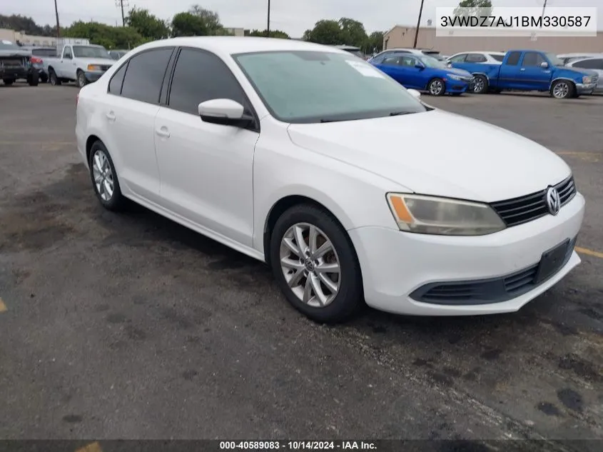 2011 Volkswagen Jetta 2.5L Se VIN: 3VWDZ7AJ1BM330587 Lot: 40589083