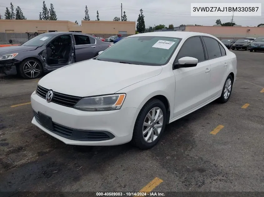 2011 Volkswagen Jetta 2.5L Se VIN: 3VWDZ7AJ1BM330587 Lot: 40589083