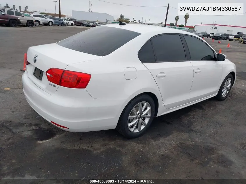 2011 Volkswagen Jetta 2.5L Se VIN: 3VWDZ7AJ1BM330587 Lot: 40589083