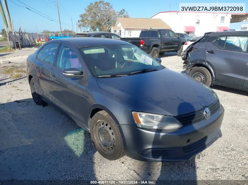 2011 Volkswagen Jetta Se VIN: 3VWDZ7AJ9BM372098 Lot: 40611120