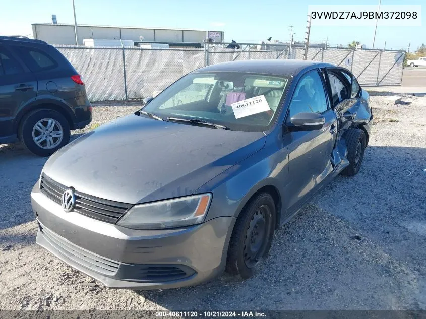 2011 Volkswagen Jetta Se VIN: 3VWDZ7AJ9BM372098 Lot: 40611120