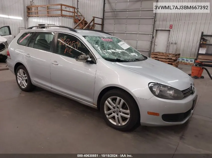 2011 Volkswagen Jetta Sportwagen 2.0L Tdi VIN: 3VWML7AJ3BM667392 Lot: 40630851