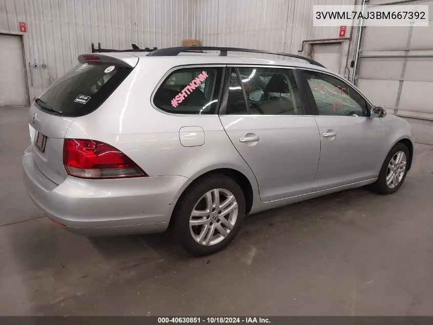 2011 Volkswagen Jetta Sportwagen 2.0L Tdi VIN: 3VWML7AJ3BM667392 Lot: 40630851