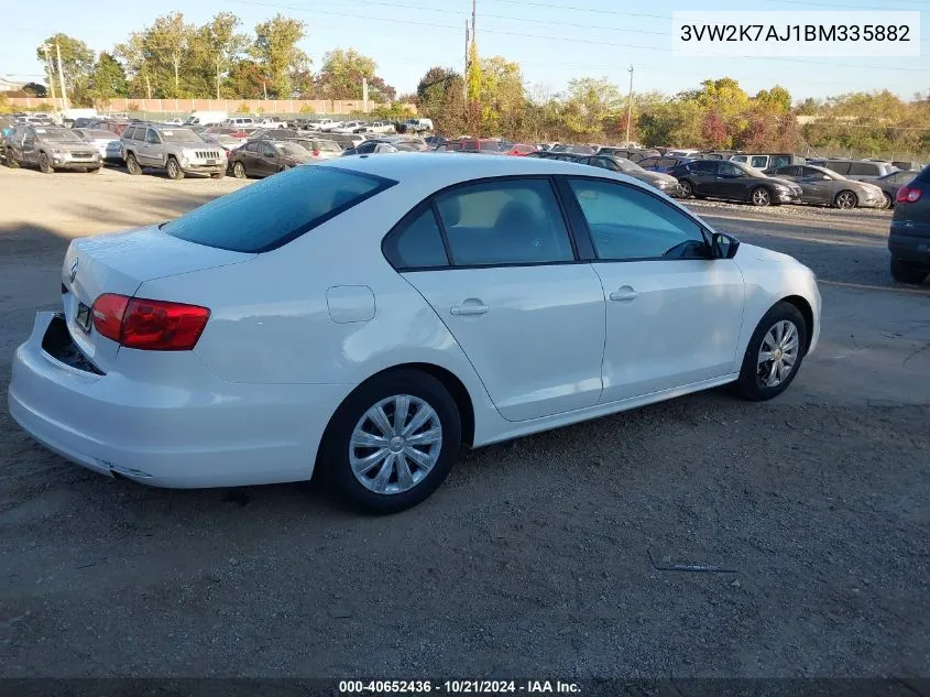 2011 Volkswagen Jetta 2.0L S VIN: 3VW2K7AJ1BM335882 Lot: 40652436