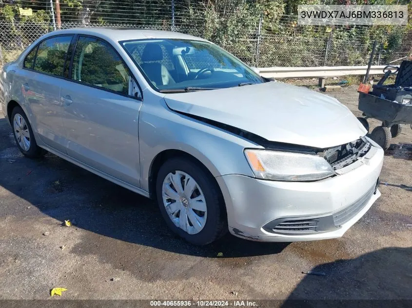 2011 Volkswagen Jetta 2.5L Se VIN: 3VWDX7AJ6BM336813 Lot: 40655936