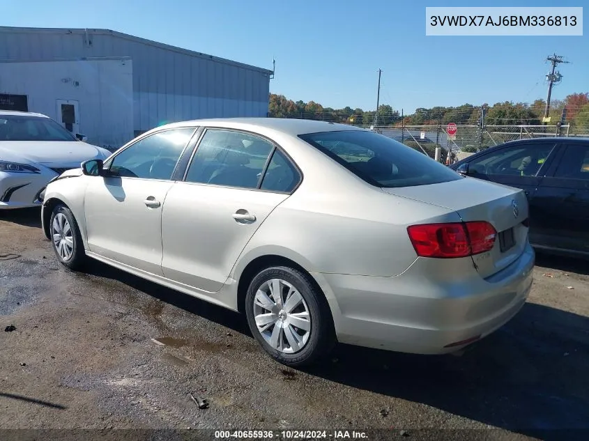 2011 Volkswagen Jetta 2.5L Se VIN: 3VWDX7AJ6BM336813 Lot: 40655936