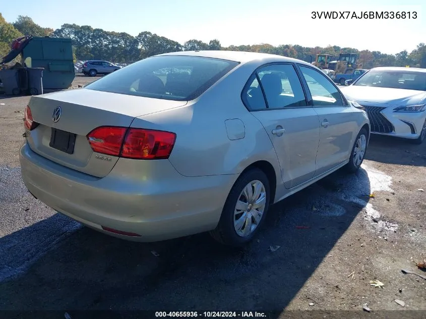 2011 Volkswagen Jetta 2.5L Se VIN: 3VWDX7AJ6BM336813 Lot: 40655936