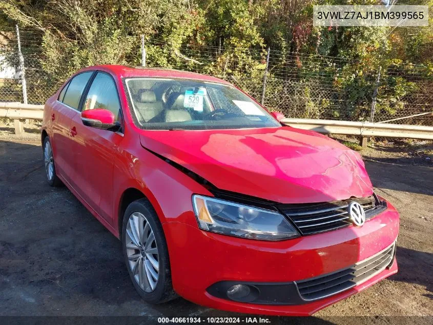 2011 Volkswagen Jetta 2.5L Sel VIN: 3VWLZ7AJ1BM399565 Lot: 40661934