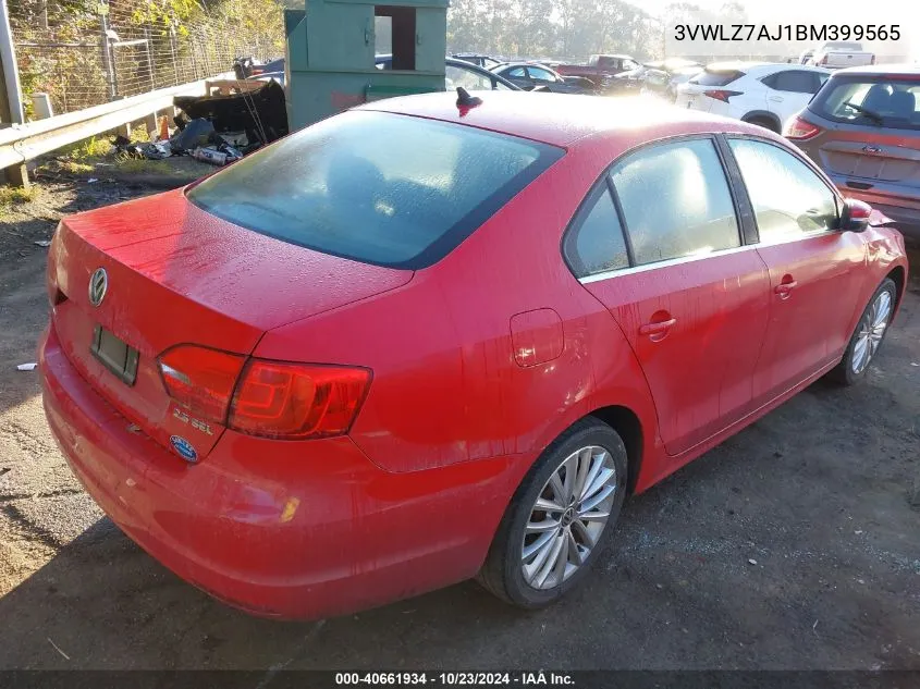 2011 Volkswagen Jetta 2.5L Sel VIN: 3VWLZ7AJ1BM399565 Lot: 40661934