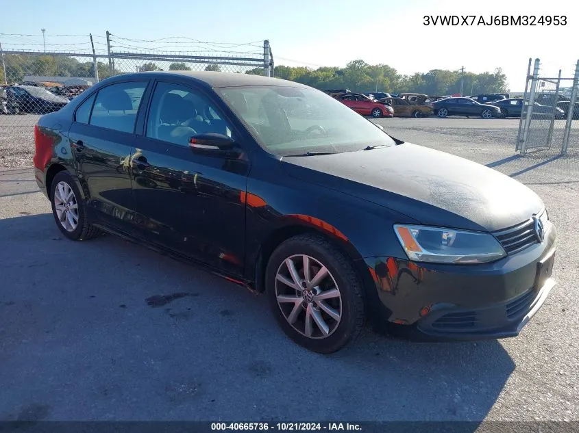 2011 Volkswagen Jetta 2.5L Se VIN: 3VWDX7AJ6BM324953 Lot: 40665736