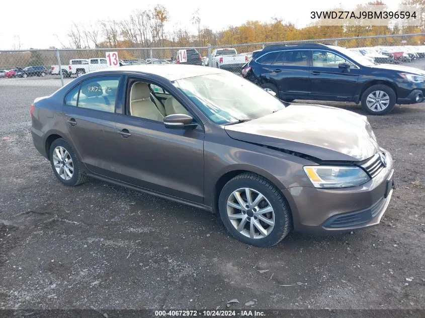 2011 Volkswagen Jetta 2.5L Se VIN: 3VWDZ7AJ9BM396594 Lot: 40672972