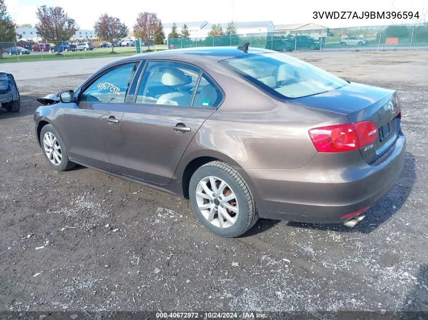 2011 Volkswagen Jetta 2.5L Se VIN: 3VWDZ7AJ9BM396594 Lot: 40672972