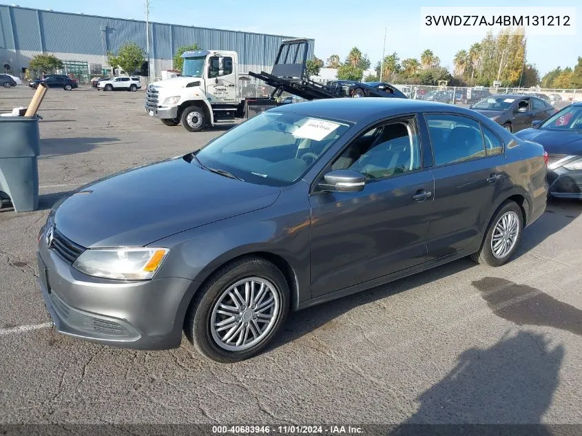 2011 Volkswagen Jetta 2.5L Se VIN: 3VWDZ7AJ4BM131212 Lot: 40683946