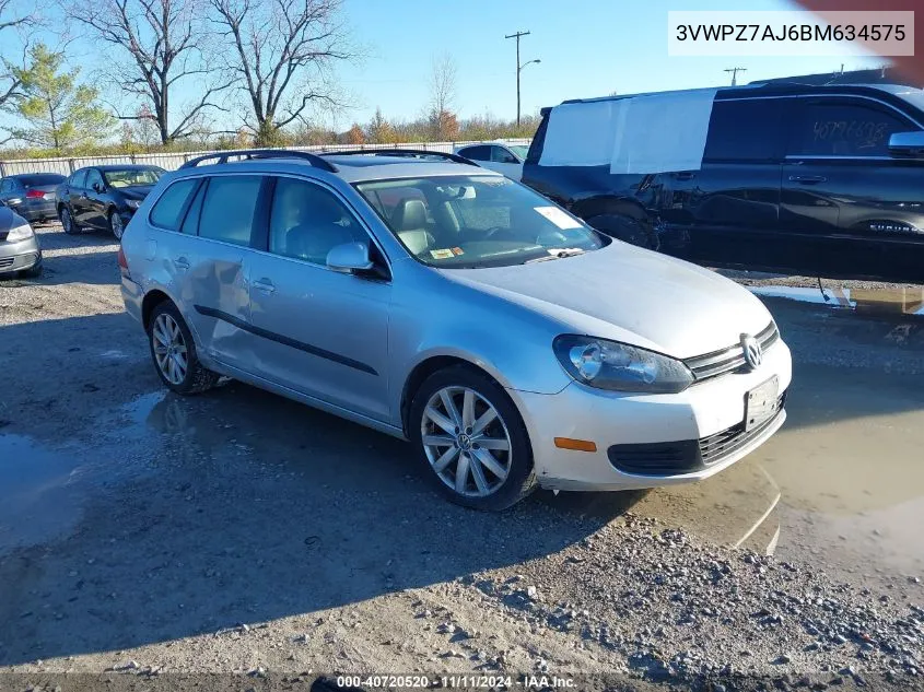 2011 Volkswagen Jetta Sportwagen 2.5L Se VIN: 3VWPZ7AJ6BM634575 Lot: 40720520