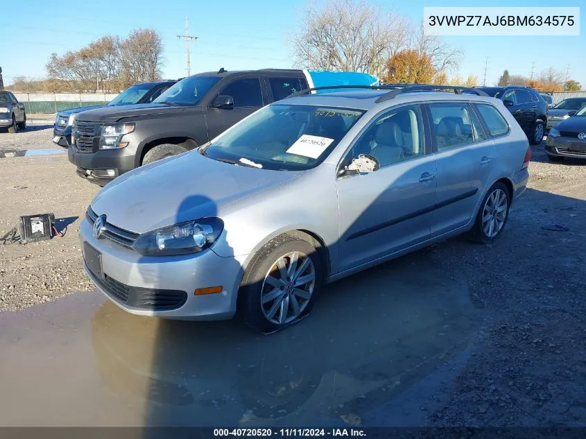 2011 Volkswagen Jetta Sportwagen 2.5L Se VIN: 3VWPZ7AJ6BM634575 Lot: 40720520