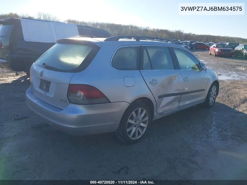 2011 Volkswagen Jetta Sportwagen 2.5L Se VIN: 3VWPZ7AJ6BM634575 Lot: 40720520