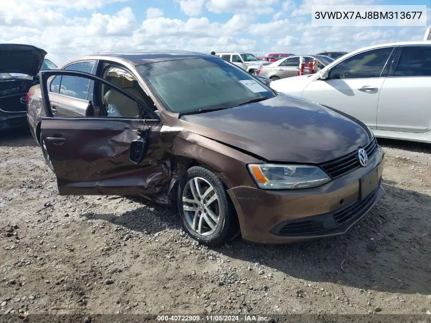 2011 Volkswagen Jetta 2.5L Se VIN: 3VWDX7AJ8BM313677 Lot: 40722909