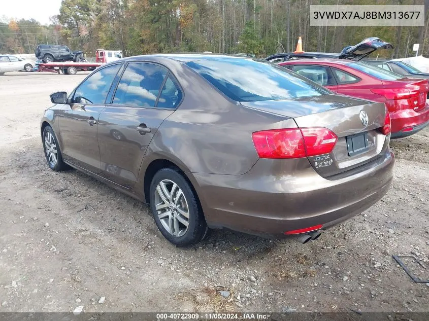 2011 Volkswagen Jetta 2.5L Se VIN: 3VWDX7AJ8BM313677 Lot: 40722909