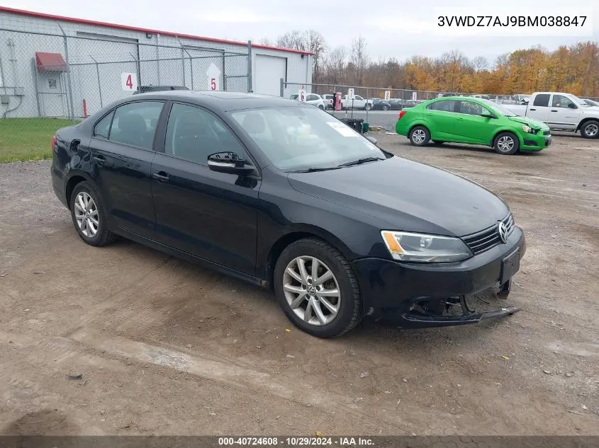 2011 Volkswagen Jetta 2.5L Se VIN: 3VWDZ7AJ9BM038847 Lot: 40724608