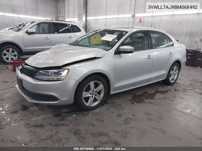 2011 Volkswagen Jetta 2.0L Tdi VIN: 3VWLL7AJ9BM068492 Lot: 40740869