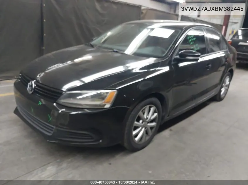 2011 Volkswagen Jetta 2.5L Se VIN: 3VWDZ7AJXBM382445 Lot: 40750843