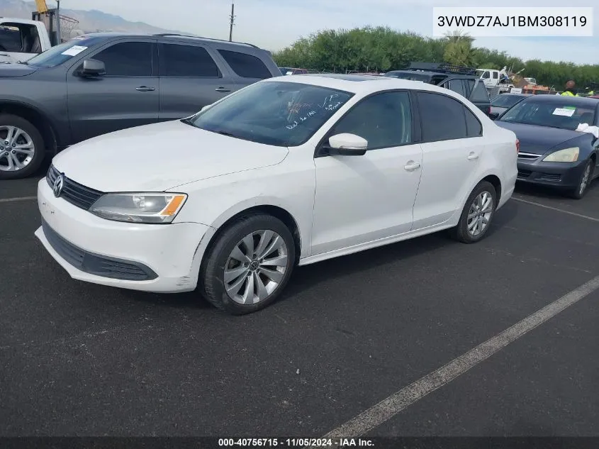 3VWDZ7AJ1BM308119 2011 Volkswagen Jetta 2.5L Se