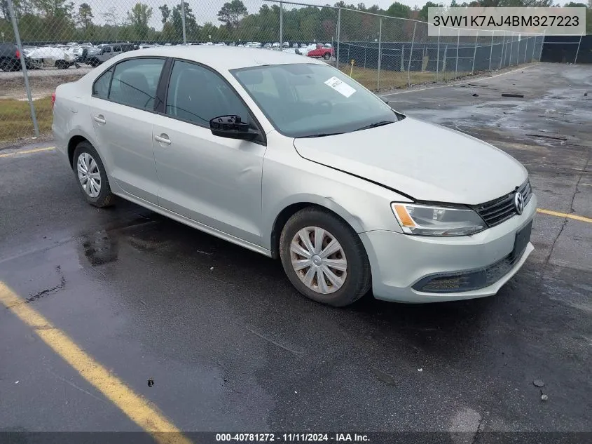 2011 Volkswagen Jetta 2.0L S VIN: 3VW1K7AJ4BM327223 Lot: 40781272