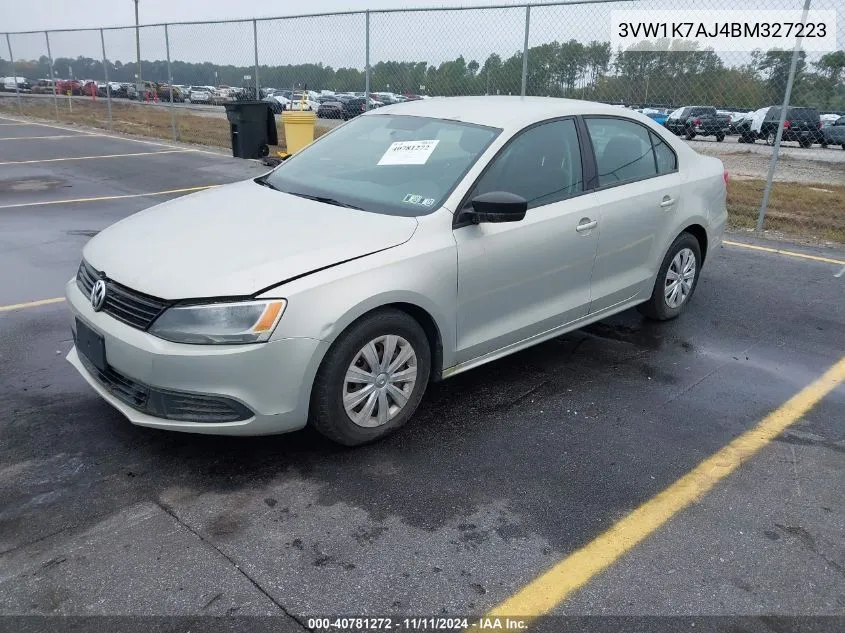 2011 Volkswagen Jetta 2.0L S VIN: 3VW1K7AJ4BM327223 Lot: 40781272