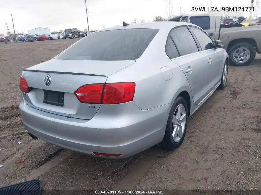 2011 Volkswagen Jetta 2.0L Tdi VIN: 3VWLL7AJ9BM124771 Lot: 40791105