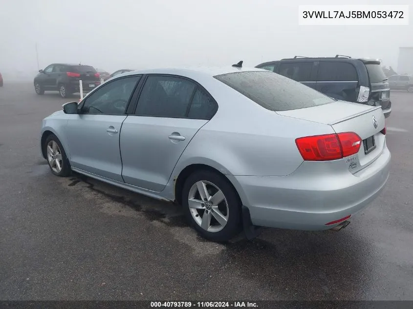 2011 Volkswagen Jetta 2.0L Tdi VIN: 3VWLL7AJ5BM053472 Lot: 40793789