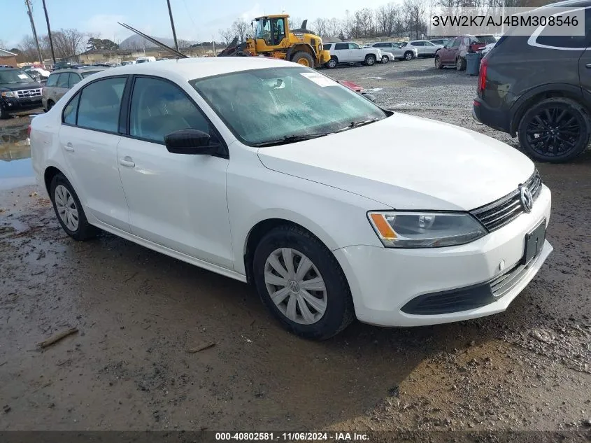 2011 Volkswagen Jetta 2.0L S VIN: 3VW2K7AJ4BM308546 Lot: 40802581