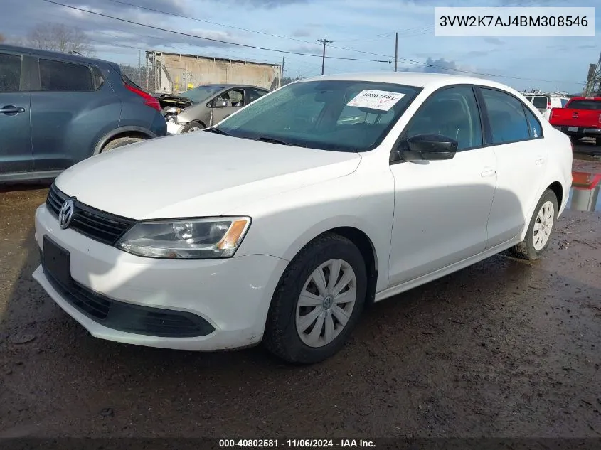 2011 Volkswagen Jetta 2.0L S VIN: 3VW2K7AJ4BM308546 Lot: 40802581