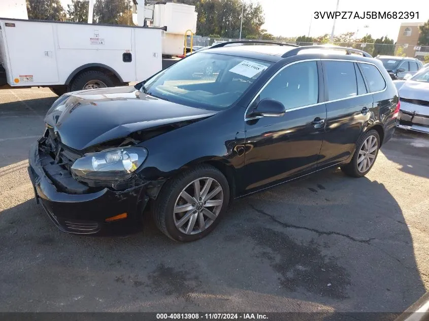 2011 Volkswagen Jetta Sportwagen 2.5L Se VIN: 3VWPZ7AJ5BM682391 Lot: 40813908